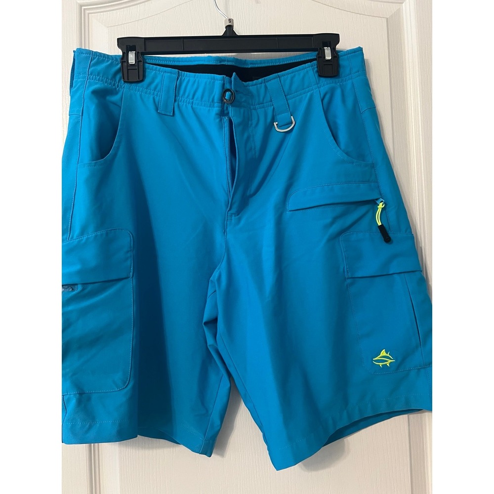 Loco Kail Fishing Shorts Mens Size 32 Blue Outdoor Cargo Pockets